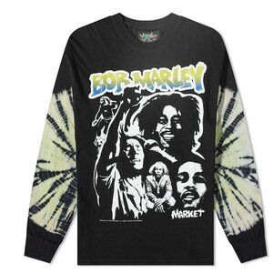 MARKET x Bob Marley Long Sleeve Punk T-Shirt in Tie Dye S NWT